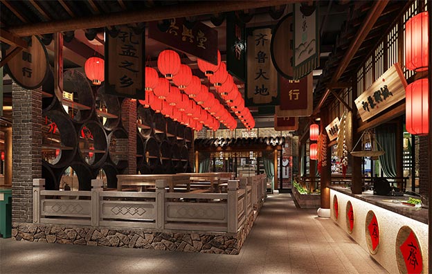 山东【齐鲁印象】主题餐厅餐饮空间设计案例