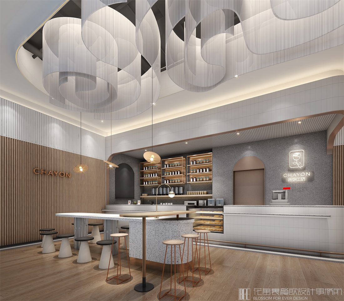 【深圳茶研工坊】餐饮空间设计案例效果图2