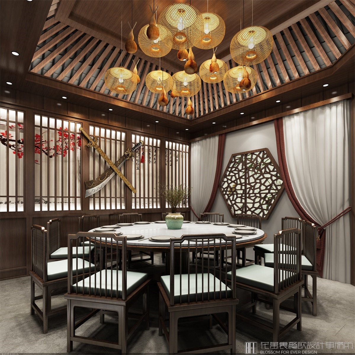 【深圳荒火】烧烤餐饮空间设计案例效果图1